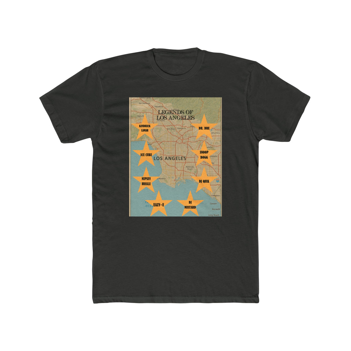Los Angeles Legends Unisex Cotton Crew Tee | Vintage Map Design