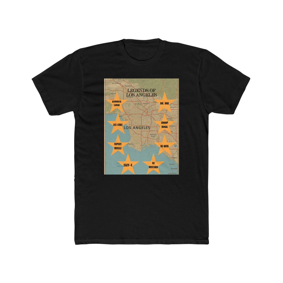 Los Angeles Legends Unisex Cotton Crew Tee | Vintage Map Design