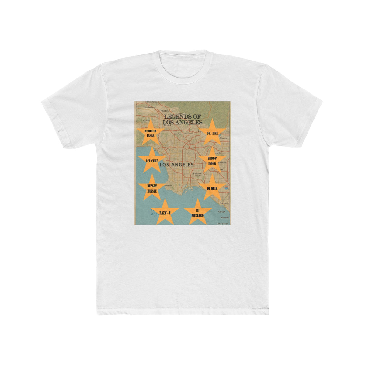 Los Angeles Legends Unisex Cotton Crew Tee | Vintage Map Design
