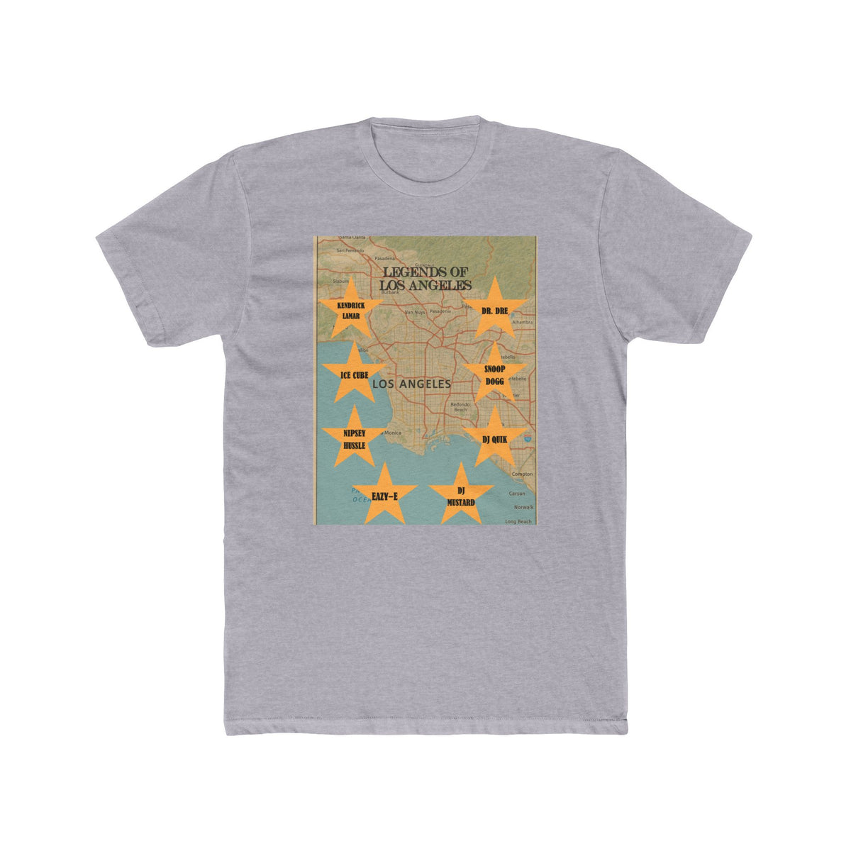 Los Angeles Legends Unisex Cotton Crew Tee | Vintage Map Design