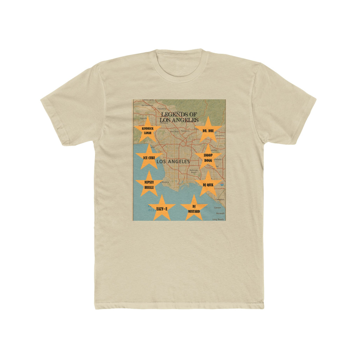 Los Angeles Legends Unisex Cotton Crew Tee | Vintage Map Design